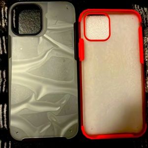 Clear red & blue iPhone cases